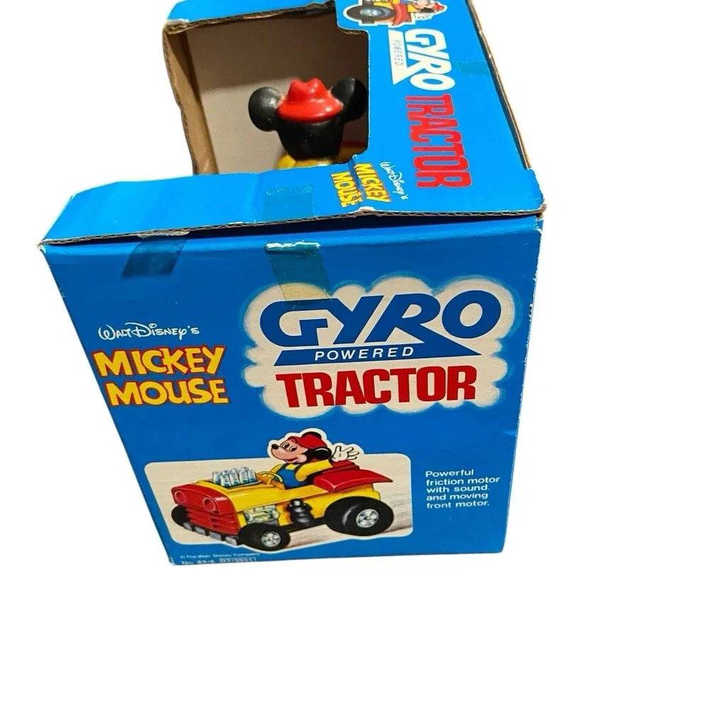 Vintage 1980's‎ Illco Disney Mickey Gyro Powered Tractor Toy Hot Rod